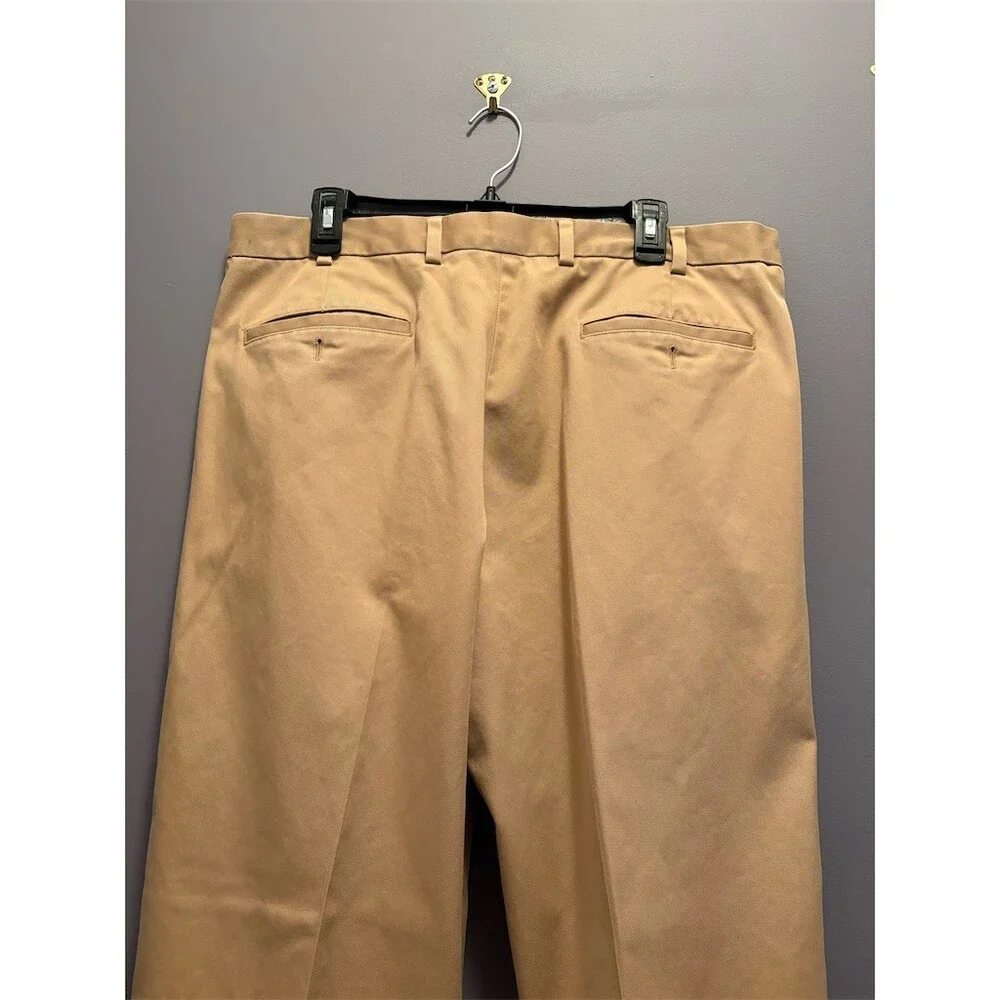 Brooks Brothers Advantage Chino Mens 38x30 Beige Pleated Cuffed Pants - Picture 6 of 9